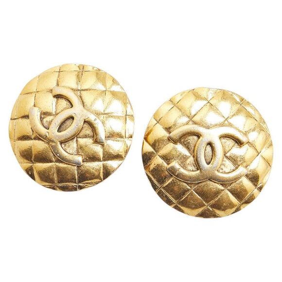 Chanel Coco Mark Matelasse Earrings - Picture 1 of 6